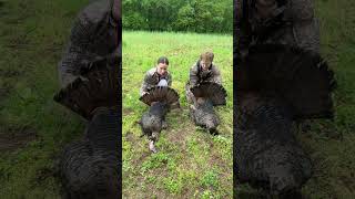 2 turkeys 2 shots 2 secondsIndiana Turkey Hunting hunting huntingseason hunt gun turkey [upl. by Idnem]