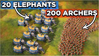 20 ELEPHANTS vs 200 ARCHERS  Age Of Empires 4 ⚔ [upl. by Jeanie]