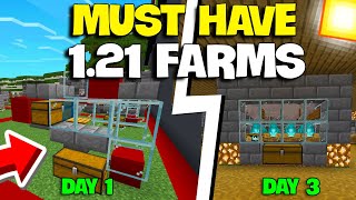 5 MUST HAVE Farms for Minecraft Bedrock 121 XP  LOOT [upl. by Trela]