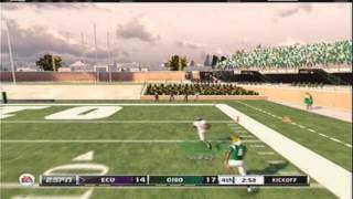 NCAA Football 13 Craziest Play 106 Yard KR 10 Broken Tackles ECU vs Ohio Gameplay Online Ranked [upl. by Loggins]