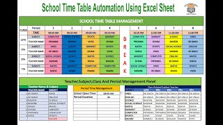 Automated School Time Table Using Excel Sheet DevTech Edu Academy exceldevtecheduacademy [upl. by Chon]