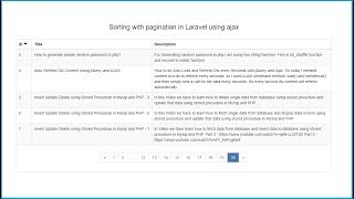 Sorting with pagination in Laravel using Ajax [upl. by Murial]