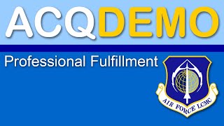 ACQ Demo Career Planning Professional Fulfillment [upl. by Emawk]