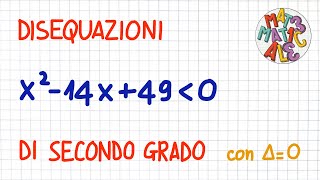 DISEQUAZIONI di SECONDO GRADO con delta nullo  DS30 [upl. by Enialed]