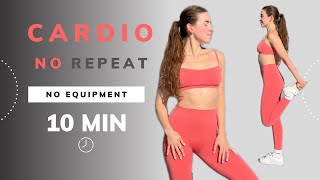 10 MIN HighIntensity Cardio Workout  No Equipment  Home Routine for Fat Loss amp Endurance [upl. by Naut]