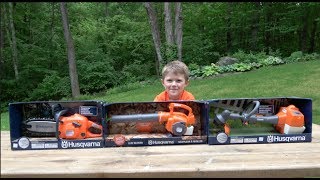 TOYS FOR BOYS  HUSQVARNA POWER TOOLS FOR KIDS [upl. by Laeira180]