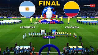 ARGENTINA vs COLOMBIA  FINAL Copa America 2024  Full Match All Goals  Realistic PES Gameplay [upl. by Naryk740]