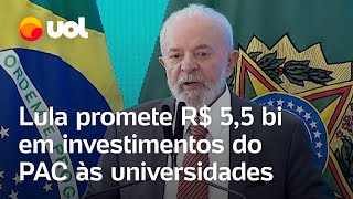 Lula promete R 55 bilhões às universidades pede fim da greve IA brasileira e mais veja discurso [upl. by Amitak]