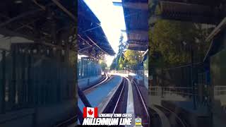 Millennium Line SkyTrain exiting Lougheed Town Centre Station in Burnaby BC 🚊✨🍁🇨🇦 [upl. by Airdnek]