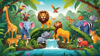 Jungle Adventure Song for Kids – Dance with Animals  Jungle Rhyming For Kids [upl. by Atteirneh]