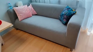 ikea KLIPPAN sofa reupholstery in home [upl. by Aiuqcaj]