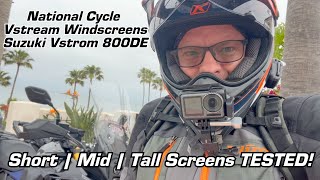 TESTED National Cycle Short  MID  Tall VStream Windscreen for the Suzuki Vstrom 800DE [upl. by Volpe]