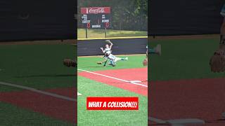 Collision in Left Field Shortstop Secures the Catch shorts softball [upl. by Desdamonna322]