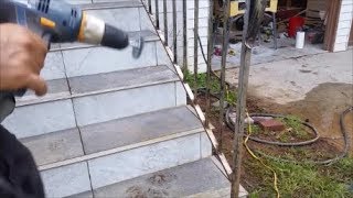 How To Use Wire Wheel Brush For Cleaning Metal Rust From Iron Railing [upl. by Aynam750]