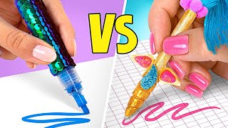 Unicorn Crafts VS Mermaid Crafts  DIY School Supplies [upl. by Delanos]