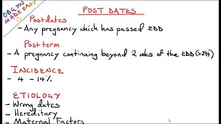 Postdates pregnancy Postterm pregnancy [upl. by Houghton917]