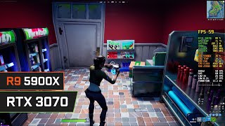 Fortnite  RTX 3070  Ryzen 9 5900X  1080p RTX ON DLSS ON Epic Settings [upl. by Drofhsa]