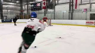 Shortside attack two puck option  Patience on edges depth control while in overlap  Goalie Drill [upl. by Inaffit]