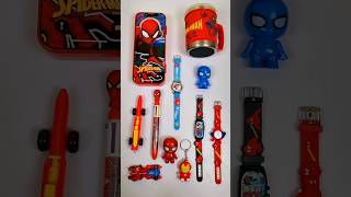 Fancy spiderman stationery items  pencil case coffee mug watch pen Keychain stationery [upl. by Lindell]