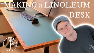 Building a Beautiful Desk from Ashwood a Recycled Door and Linoleum [upl. by Annail]