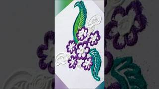 Purple green combination rangoli design kolamrangoli viral kavitaartworkofficial [upl. by Anawik309]