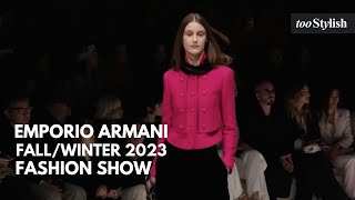 Emporio Armani Fashion Show  Womens FallWinter 202324 4K  tooStylish [upl. by Gairc852]