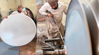 Crafting a Satellite Signal Receiver Dish Skilled Worker Builds Dish Antenna Body [upl. by Uta374]