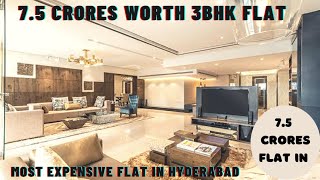 75 Crores 3BHK flat Tour in Hyderabad  Most expensive Flat in Hyderabad  My Home Bhooja [upl. by Tarrel]