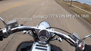 TG MotoRiderShinko 777 Tire Review on my VTX 1800 [upl. by Eilraep]