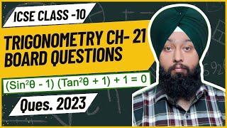 ICSE BOARD QUESTION 2023 II TRIGONOMETRY II BOARD QUESTIONS II CH – 21 II CLASS 10 II ICSE II MATHS [upl. by Yordan294]