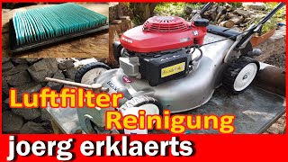 Rasenmäher Luftfilter reinigen Wartung und Instandsetzung DIY Tutorial No 382 [upl. by Ecnedurp]