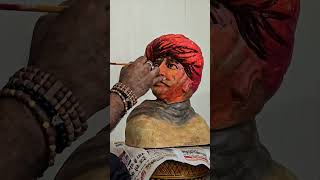 Turban sculpture😊reels painting sculpture portrait artist indiartist [upl. by Roleat]