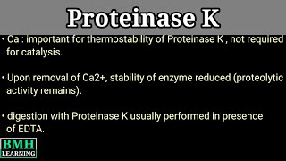 Proteinase K  Serine Protease  Proteinase K In DNA Extraction [upl. by Nednerb]