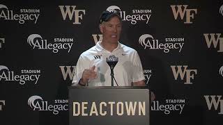 Wake Forest Football coach Dave Clawson postFSU press conference [upl. by Legnaesoj]