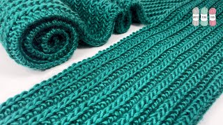 The EASIEST Ribbed Scarf Youll Ever Knit 🧶🧣 [upl. by Lissie]