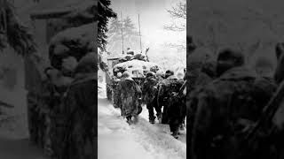 US 82nd Airborne Division marching behind Sherman Tanks in Belgium ytshort history airborne [upl. by Aipmylo146]