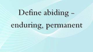 Define abiding [upl. by Neil]