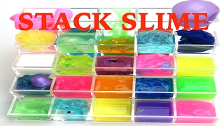 Stack Slime and Putty Rainbow  Fun Color Slime Types [upl. by Inotna]