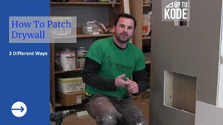 How To Patch Drywall3 Ways [upl. by Udela]