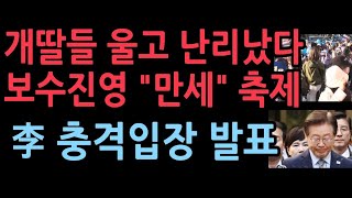 이재명 중형선고에 개딸들 울고불고 난리났다 보수진영 quot만세 잔치국수quot 이재명 재판 후 현장서 충격 입장 발표 [upl. by Aitnahc]