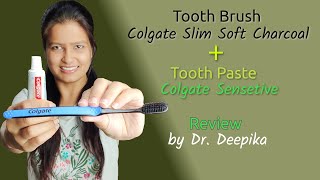 colgate slim soft charcoal toothbrush review  colgate sensitive toothpaste review shorts [upl. by Ajup574]