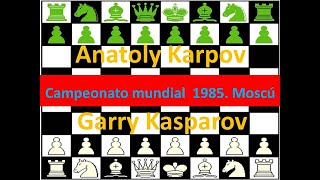 Garry Kasparov blancas vs Anatoly Karpov negras Campeonato mundial MoscÃº 1985 Round 46 [upl. by Pentheas996]