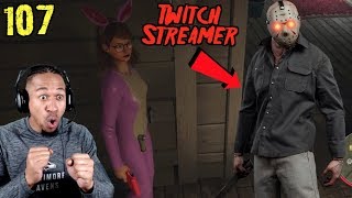 HEAD TO HEAD w TWITCH STREAMER Friday the 13th Gameplay 107 [upl. by Llewoh]