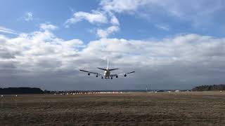 Boening 747 landing on Gdansk Airport 2019 [upl. by Nnyletak]