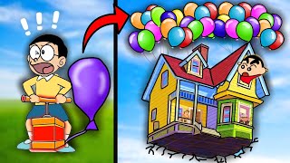 Shinchan Flying House With Balloons🎈 [upl. by Price]