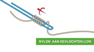 Zo knoop je een nylon voorslag aan gevlochten lijn [upl. by Hanad]