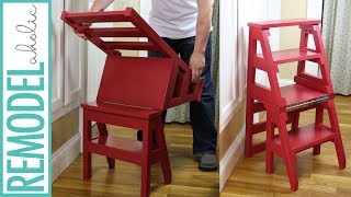 How to Build a DIY Ladder Chair SpaceSaving Multipurpose Folding Step Stool [upl. by Nairbo648]