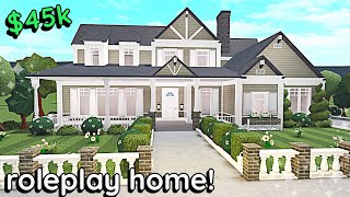 45k Realistic Bloxburg Roleplay House Build 2 Story Exterior Tutorial WITH VOICE [upl. by Atrebla]