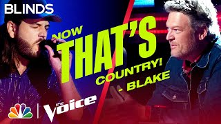 Tanner Fussell Gives Travis Tritts quotAnymorequot a Rock n Roll Edge  The Voice Blind Auditions 2022 [upl. by Tulley]