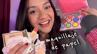 ASMR EN ESPAÑOL  TE MAQUILLO CON MAQUILLAJE DE PAPEL  LIMPIEZA FACIAL  SONIDOS DE PAPEL [upl. by Ahsiat]